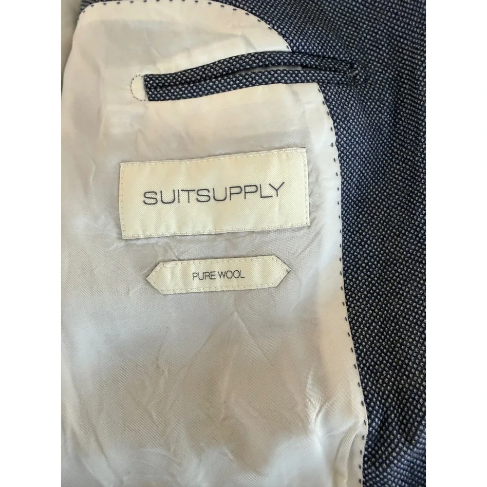 Suitsupply Lazio Blue Pure Wool Angelico Blazer Jacket Mens 38R P4704I
